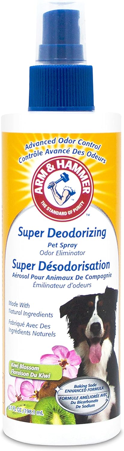 Arm & Hammer For Pets Super Deodorizing Spray for Dogs | Best Odor Eliminating Spray for All Dogs & Puppies | Fresh Kiwi Blossom Scent That Smells Great, 6.7 Ounces-1 Pack (FF9367)