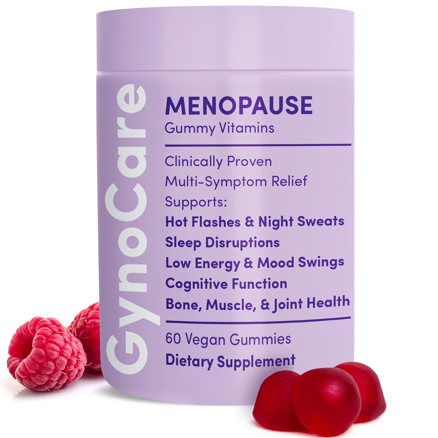Menopause Supplements for Women | Menopause Gummy Vitamins | Relief for Hot Flashes, Night Sweats & Mood Swings | Helps Sleep Disruptions & Brain function | 60 Vegan Gummies