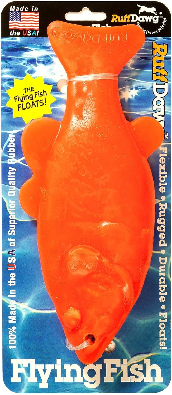 Ruff Dawg Flying Fish Floating Dog Toy Assorted Neon Colors