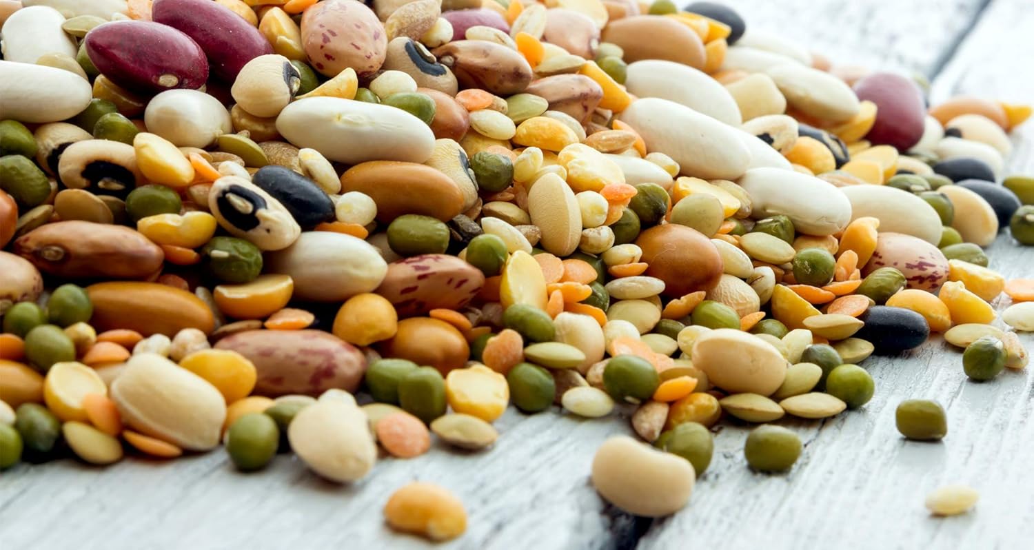 500g Organic Beans and Pulses Legumes Mix Butter Beans Black Eyed Beans Kidney Beans Chickpeas Greem Peas Green Gram Muth Beans Pigeon Peas Black Lentils Proteins Vegan Mixture of Beans Vadu