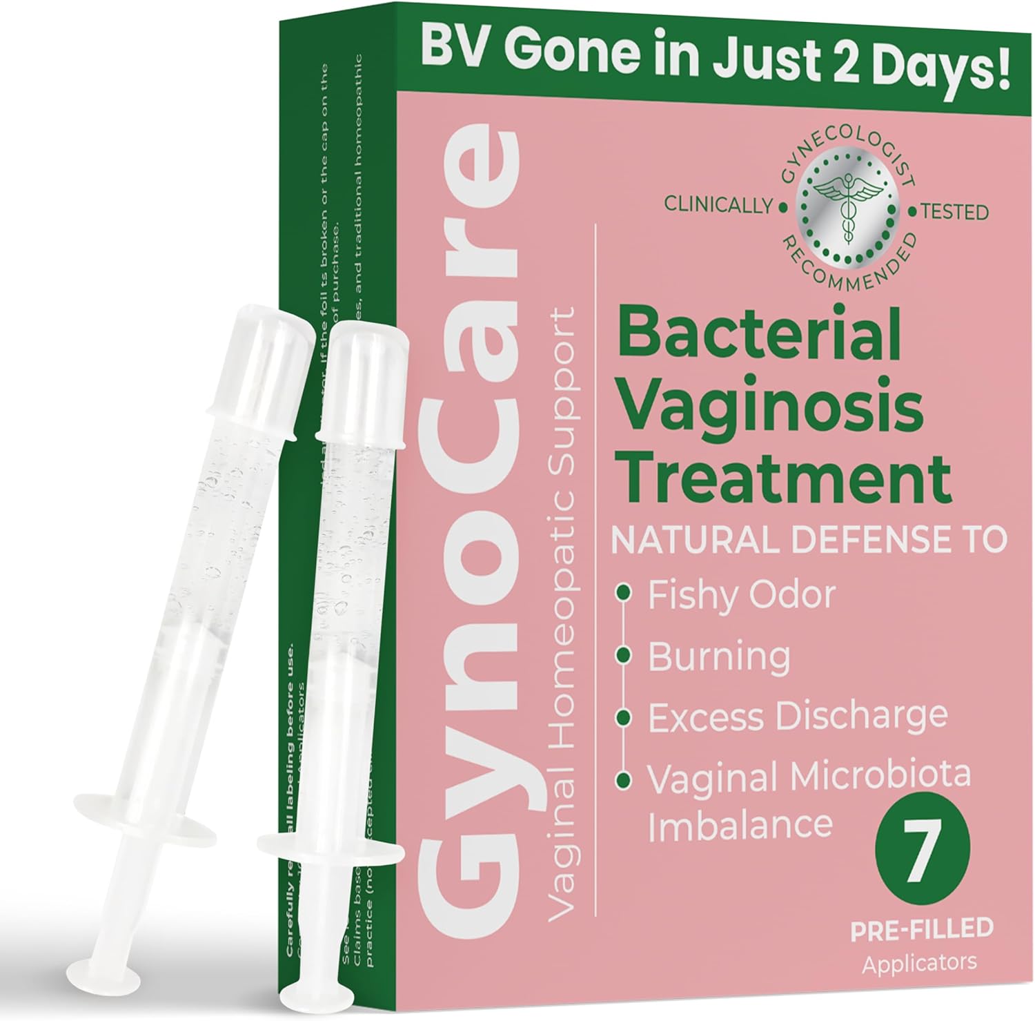 Bacterial Vaginosis Treatment | BV Treatment For Women | Natural Homeopathic Pre-Filled Vaginal Applicators for Odor, Itching, Discharge, BV, and Vaginal Microbiota Imbalance