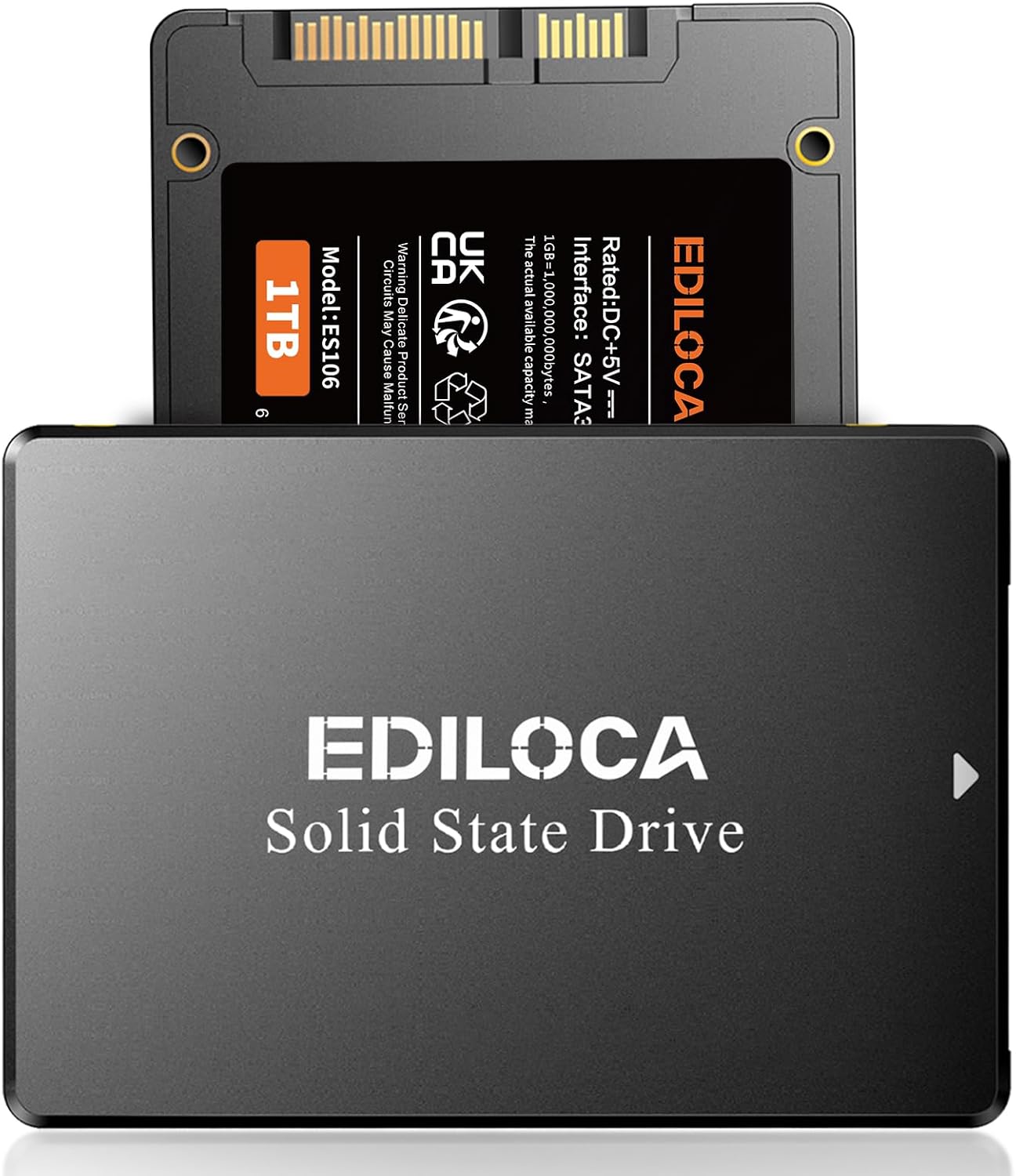 1TB SSD, Internal Solid State Drives, 2.5" SATA SSD 1TB, Up to 550MB/s, 3D NAND TLC, Compatible with Laptop & PC Desktop(ES106 Black)