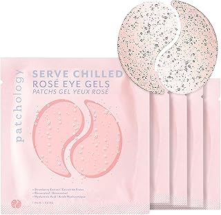 Patchology Hydrating Under Eye Patches for Dark Circles, Serve Chilled Hyaluronic Acid Serum Under Eye Mask protects and softens skin, Rose Eye Mask Skincare Treatment (5 Pairs)