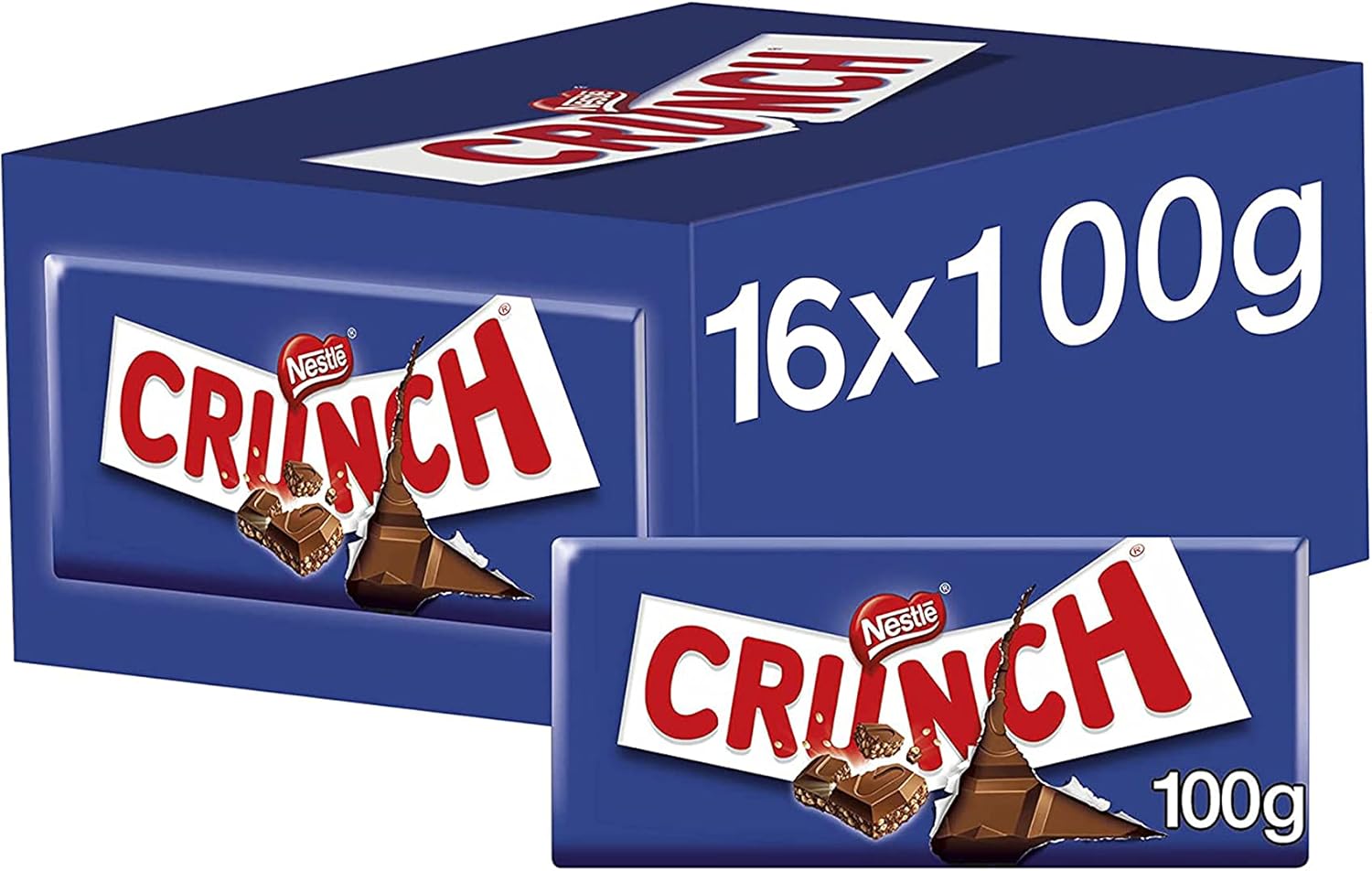 Crunch Milk Chocolate Sharing Bars, 16 x 100 g