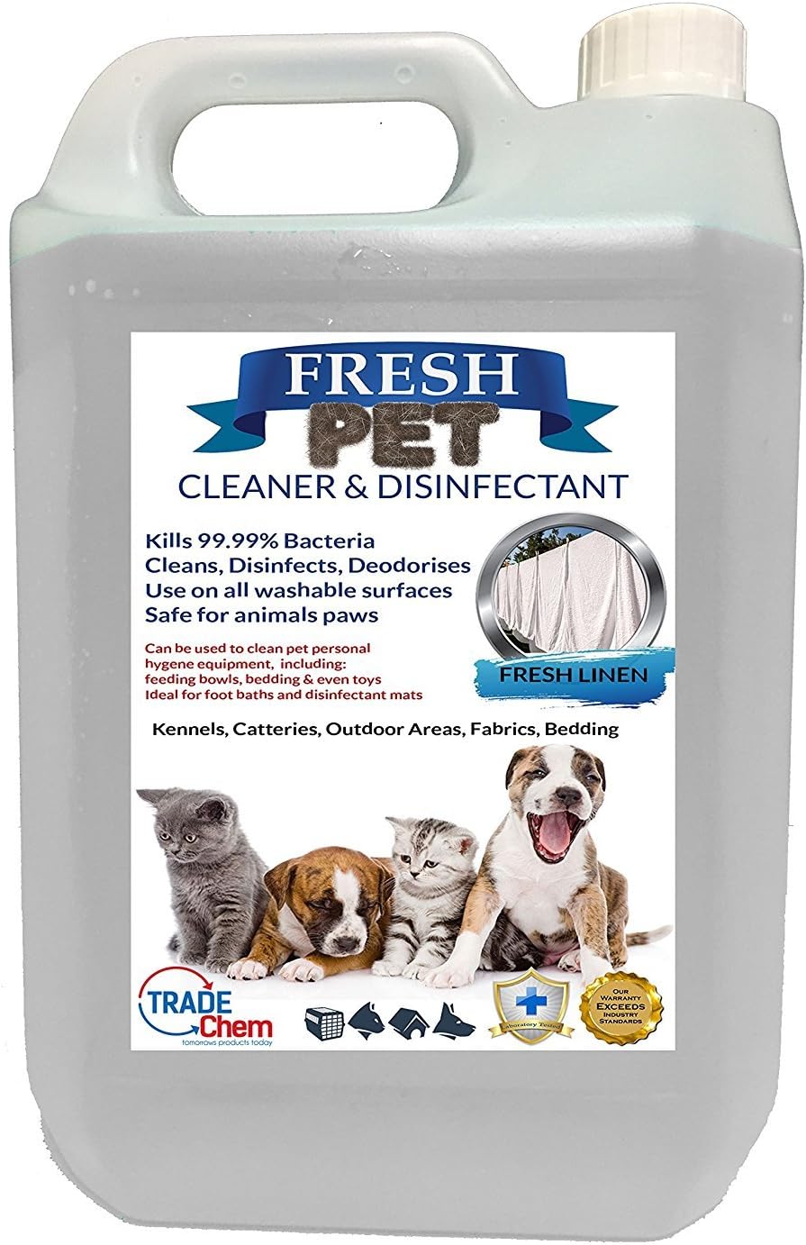 Trade Chemicals Fresh Pet Kennel/Cattery Disinfectant and Deodoriser - 5L (LINEN FRESH)