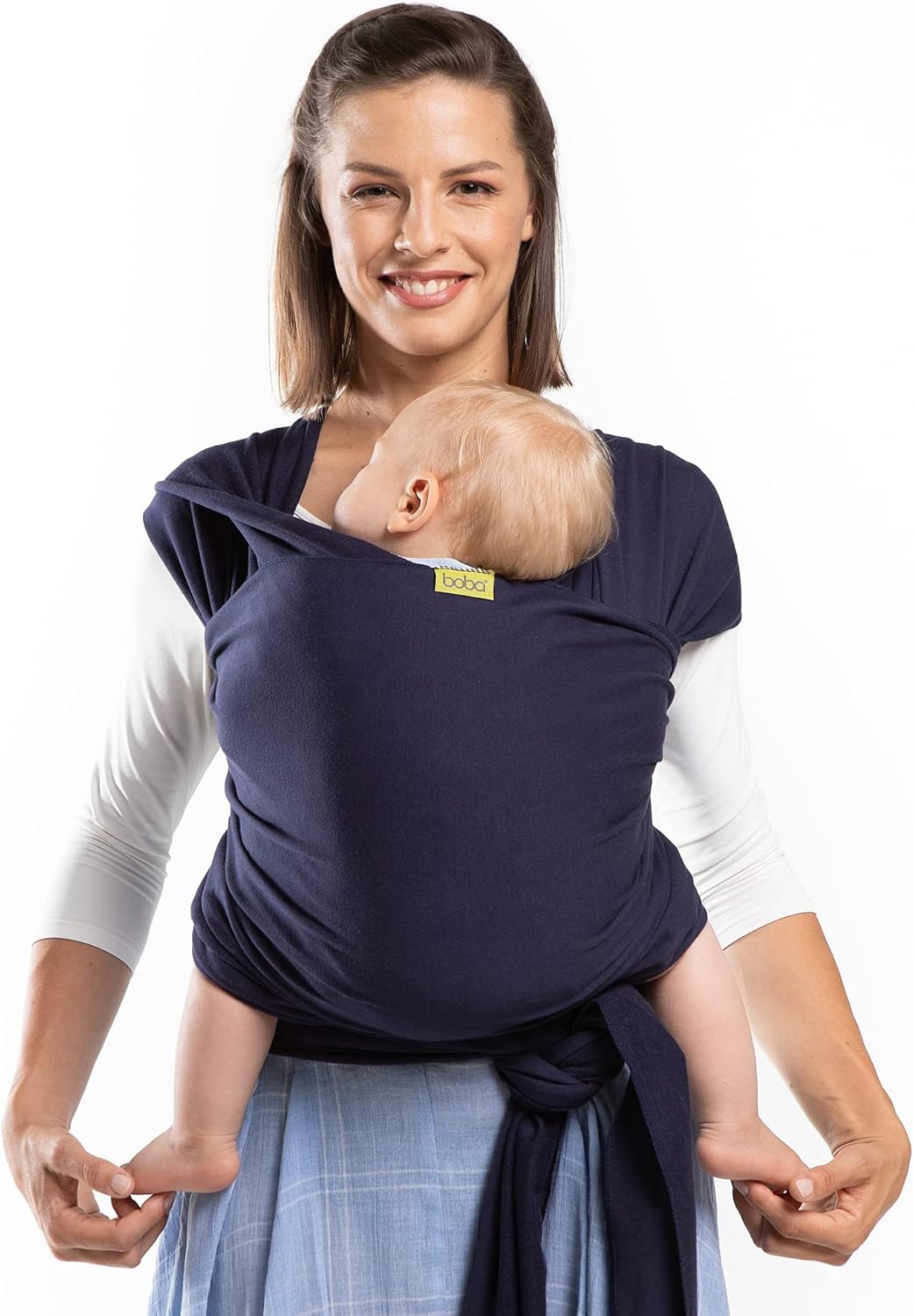 Boba Baby Sling Wrap Newborn - Original Baby Sling Carrier for Newborns and Infants up to 35lbs - Hands-Free Baby Wrap Carrier - Stretchy Baby Wrap Sling & Newborn Sling (Navy Blue)