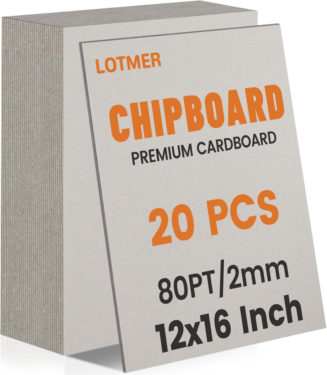 LOTMER 20 Pack 12 x 16 Inch 80PT Chipboard Sheets