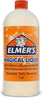 Elmer's Magical Liquid Slime Activator Solution, Updated Formula for Double Slime Output, Safe and Washable, 1 Quart