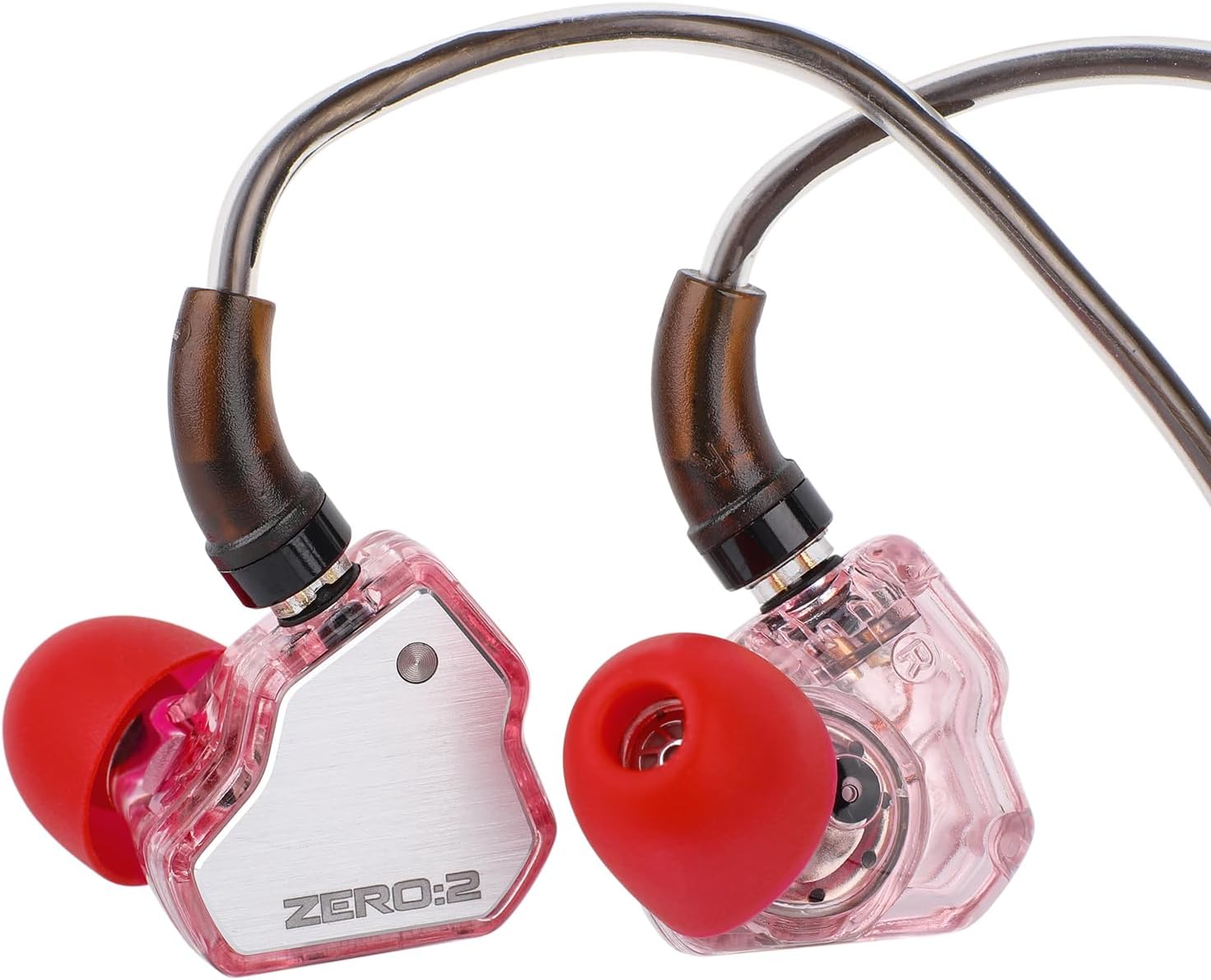 Linsoul 7Hz x Crinacle Zero:2 in Ear Monitor, Updated 10mm Dynamic Driver IEM, Wired Earbuds Earphones, Gaming Earbuds, with OFC IEM Cable for Musician (Pink, Without MIC)