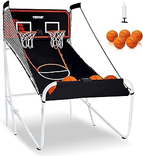 VEVOR Basketball Arcade Game Indoor, 2 Player Indoor Basketball Game, Home Dual Pop- A-Shot Sport with Balls, 8 Game Modes, Electronic Scoreboard, and Inflation Pump, for Kids, Adults