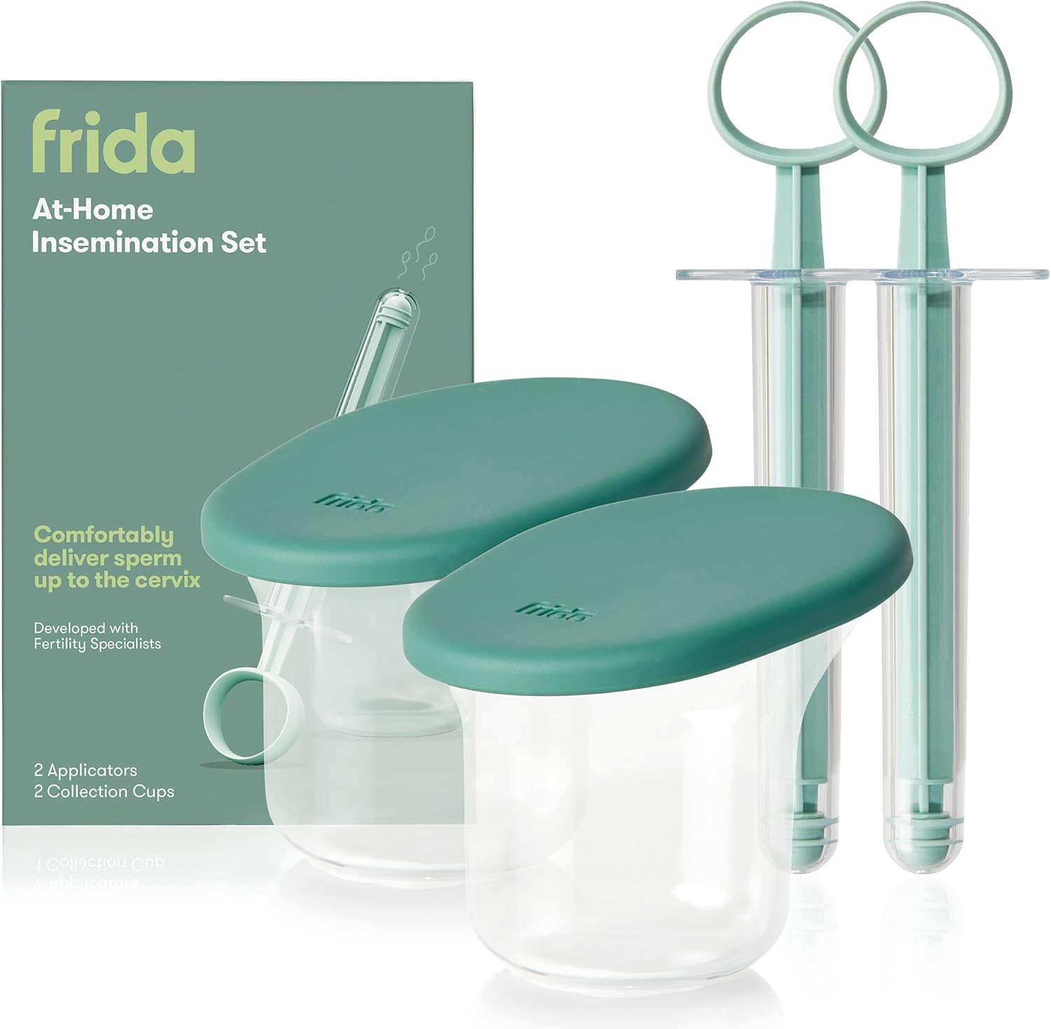 Frida Fertility at-Home Insemination Kit, Developed with Specialists for Conception Support, Easy DIY Insemination for Minimal Sperm Waste & Family Planning, 2 Applicators & 2 Collection Cups