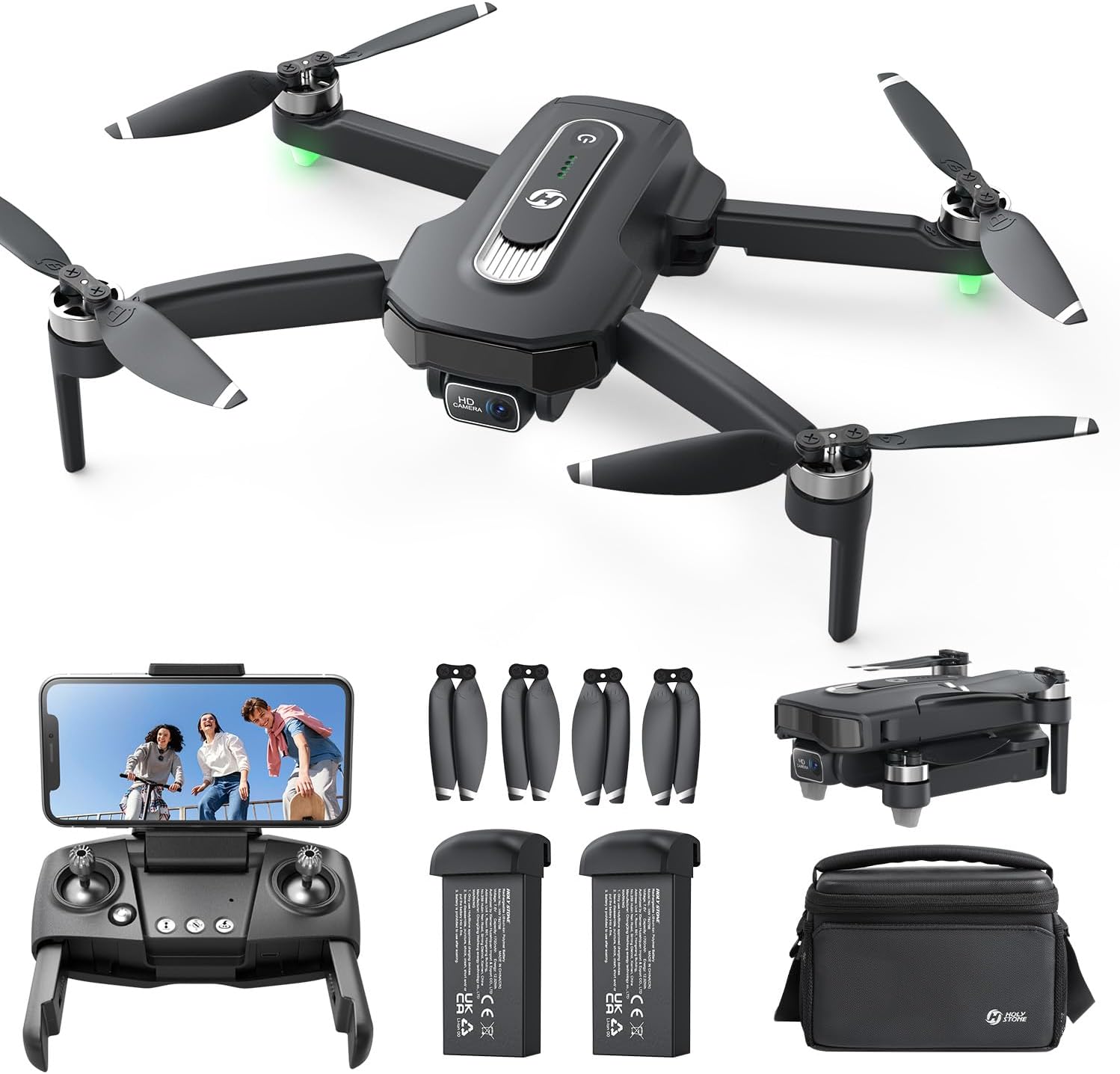 Holy Stone HS460 GPS Drone with 4K Camera for Beginners, 52 Mins Flight