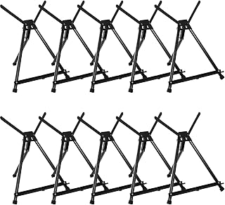 MEEDEN 10Pcs Tabletop Easels, Metal Easel Stand for Painting & Display, Aluminum Desktop Art Painting Easel, Foldable Portable Paint Easel Tripod Stand for Canvas, Paintings, Photos, Books, Signs