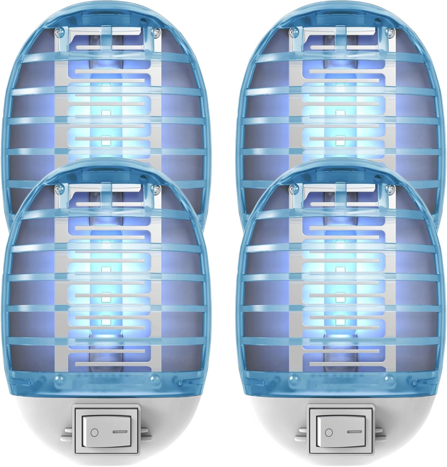 Bug Zapper Indoor, Fly Trap for Indoors, Electronic Mosquitoes Killer Mosquito Zapper with Blue Lights for Living Room, Home, Kitchen, Bedroom, Baby Room, Office (4 Packs)