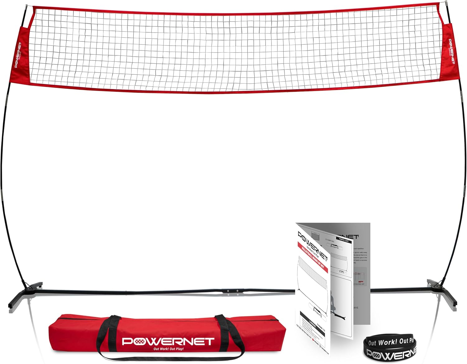 PowerNet Volleyball Warm Up Net, Portable Volleyball Net for Backyard Games & Training, Indoor Outdoor Volleyball Practice Equipment, Foldable One Piece Quick Setup Frame Volleyball Training Net