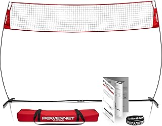 PowerNet Volleyball Warm Up Net, Portable Volleyball Net for Backyard Games & Training, Indoor Outdoor Volleyball Practice Equipment, Foldable One Piece Quick Setup Frame Volleyball Training Net