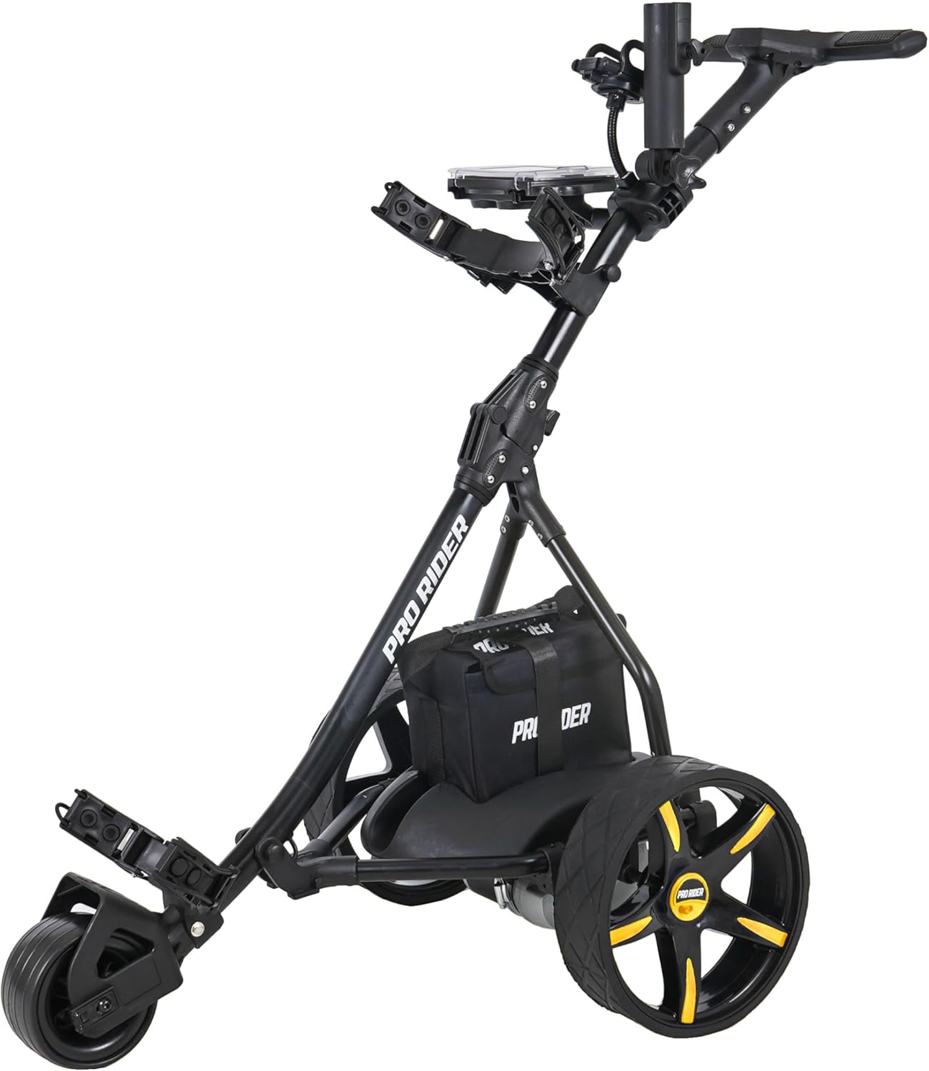 Prorider Electric Golf Trolley With 9 Speed Settings, Auto Distance Function, Powerful 200W Motor, Extra Grip Wheels, Easy To Assemble Complete with £130 Worth Of Accessories 18 AND 36 Hole Models
