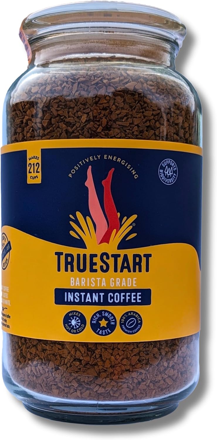 TrueStart Barista Grade Instant Coffee – Smooth Original Barista, 380g Jar (Makes 836 Cups) Mycotoxin-Free Coffee & Rich in Antioxidants, Premium Freeze-Dried, 100% Full Flavour, Smooth Rich Roast