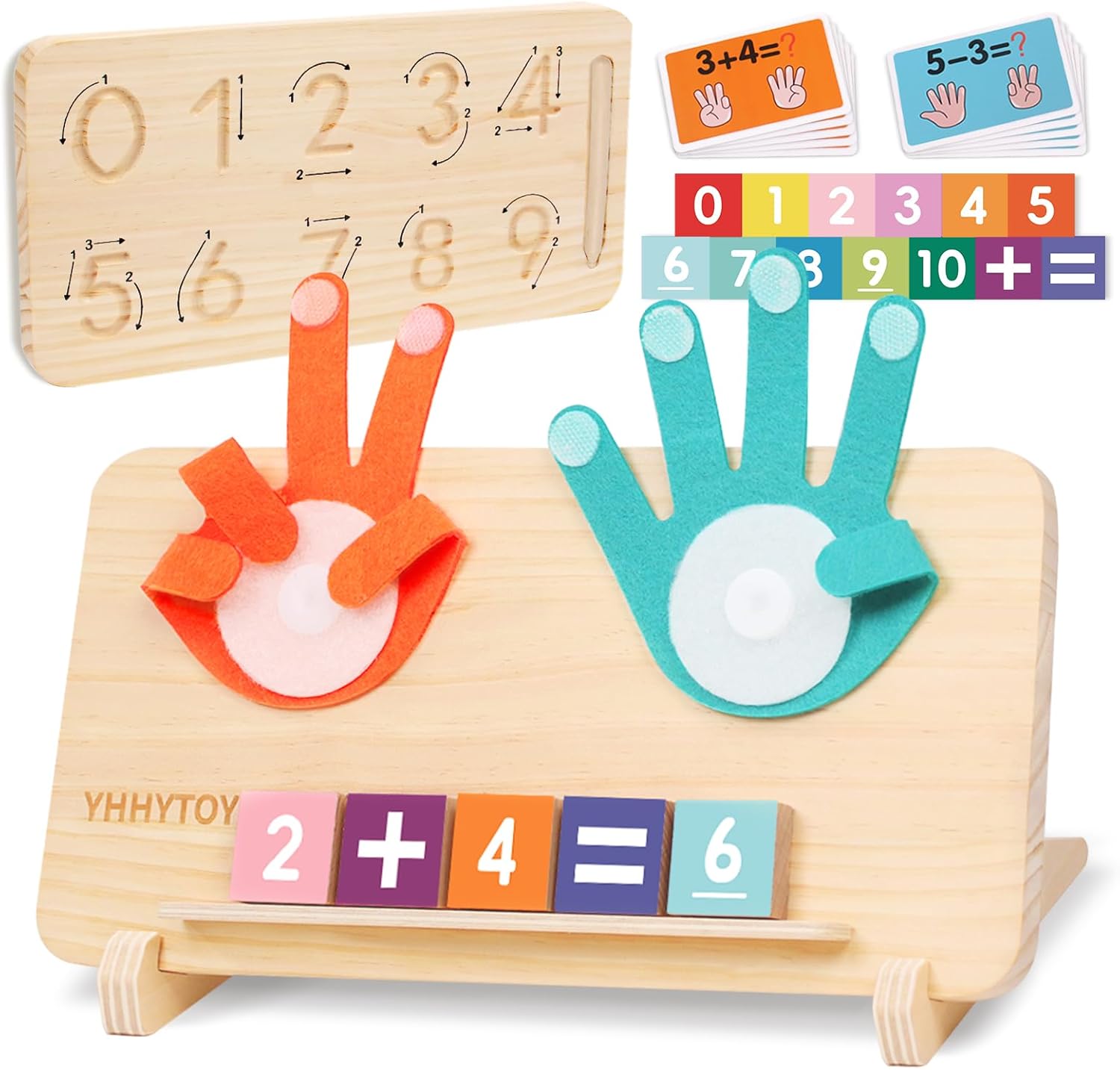 Montessori Toys for 3 4 5 Year Old, Educational Math Manipulatives Learning Toys for Toddlers 3-5, Preschool Finger Counting Number Blocks Math Games for Kids 5-7, 4 5 6 Year Old Girl Boy Gift