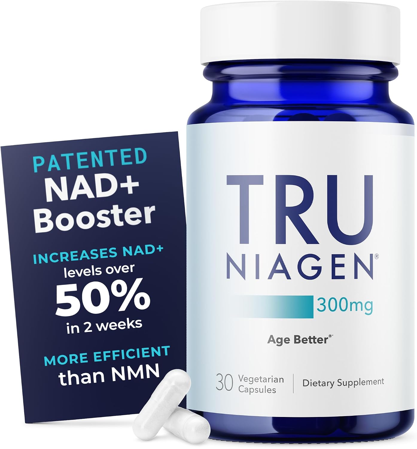 TRU NIAGEN NAD+ Supplement, Nicotinamide Riboside 300mg, 30 Daily Servings