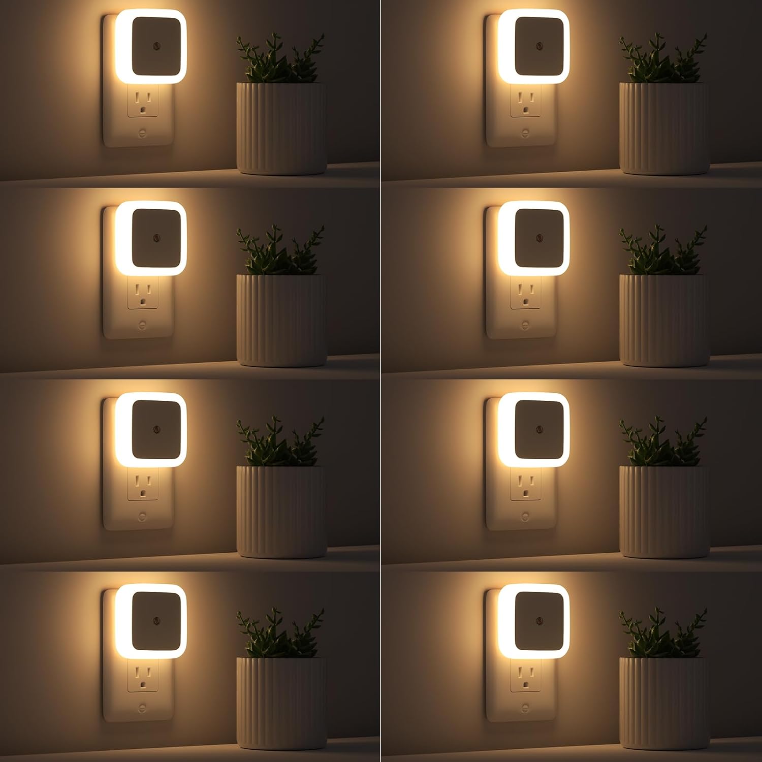 Sujeet Night Light, Night Lights Plug into Wall 8-Pack, Plug in Night Light, Dusk to Dawn Nightlight Led Night Light for Bedroom, Bathroom, Hallway Warm White