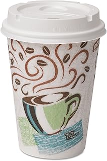 Dixie 5342COMBO600 Paper Hot Cups & Lids Combo Bag, 12oz, 50/Pack