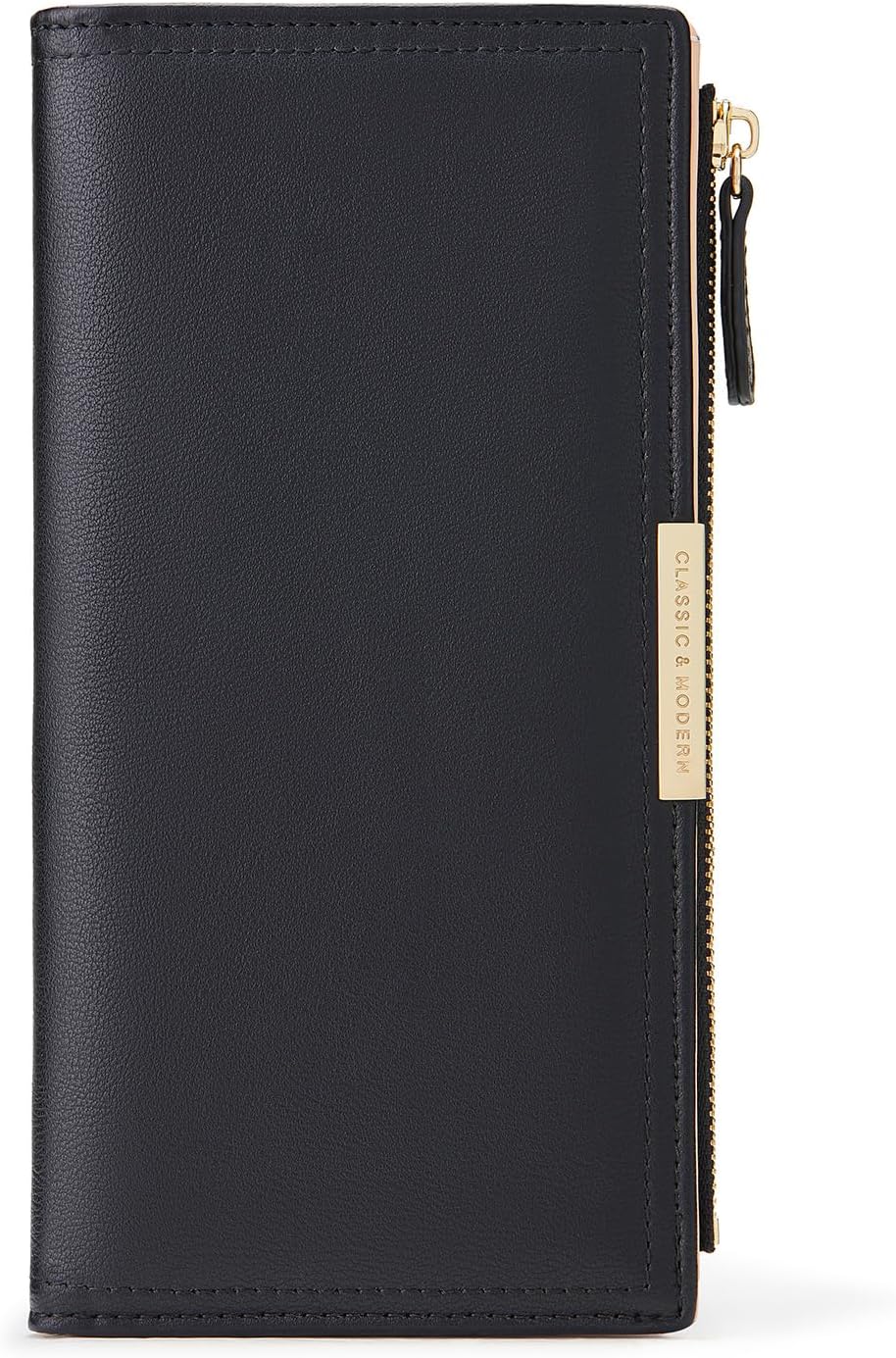 Botimmy Purses for Women,Slim Bifold Women's Wallet with Zipper Pocket Thin Card Holder Purse for Ladies,Black