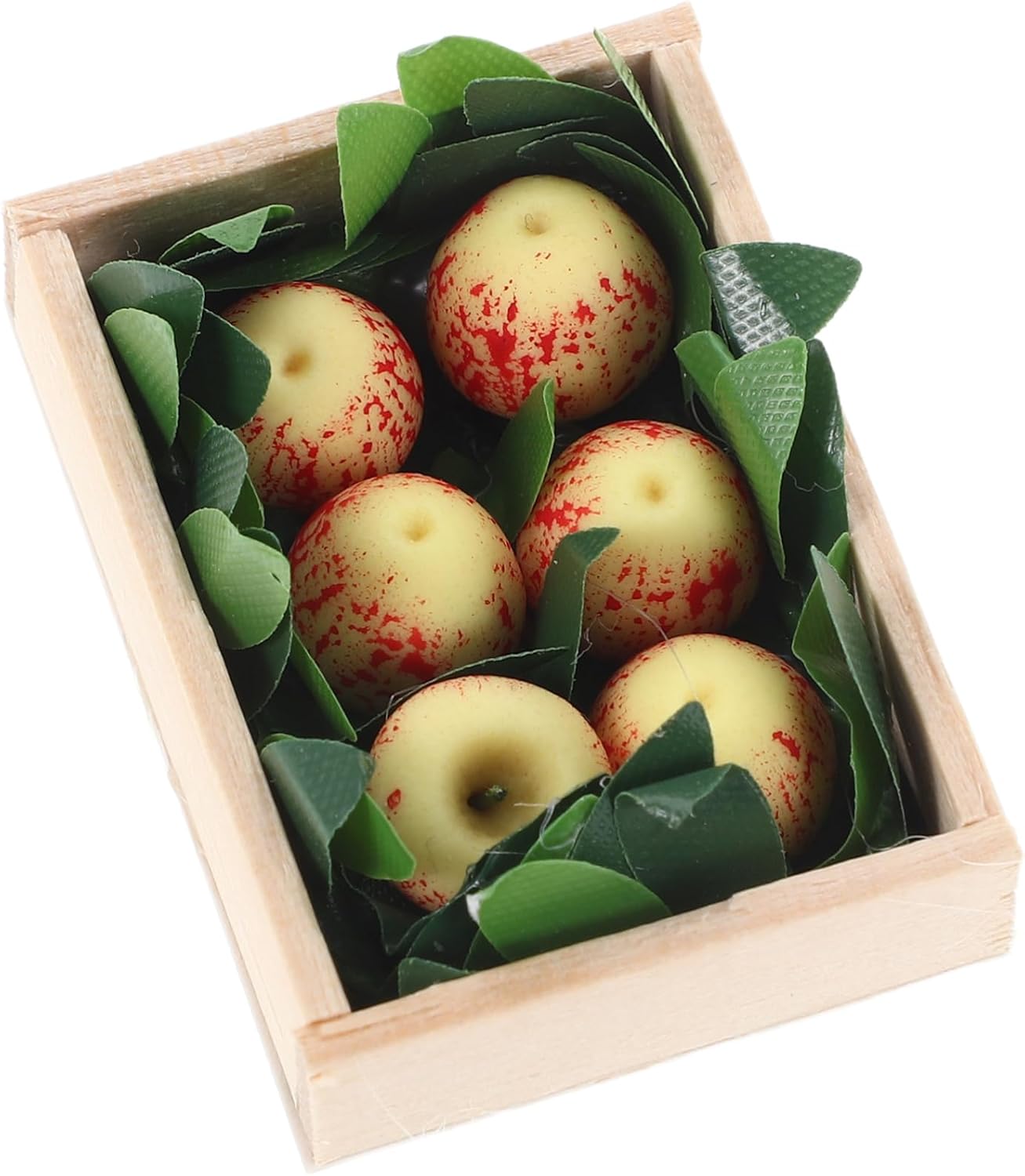 KONTONTY 1 Set Scale Miniature Apple Model Realistic Dollhouse Kitchen Accessory Cute Fruit Crate for Farmhouse Dollhouse Scene Decoration for Collectors