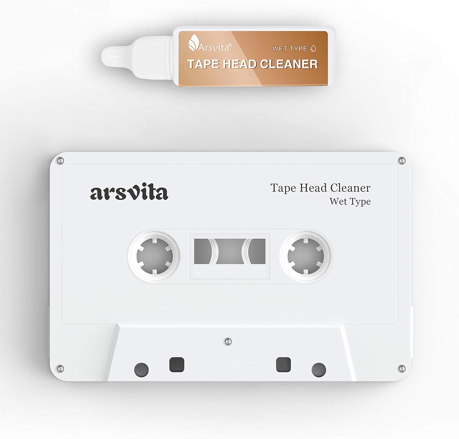 Arsvita Audio Cassette Head Cleaner, Tape Cleaning Kit for Home/Portable/Car Cassette Player