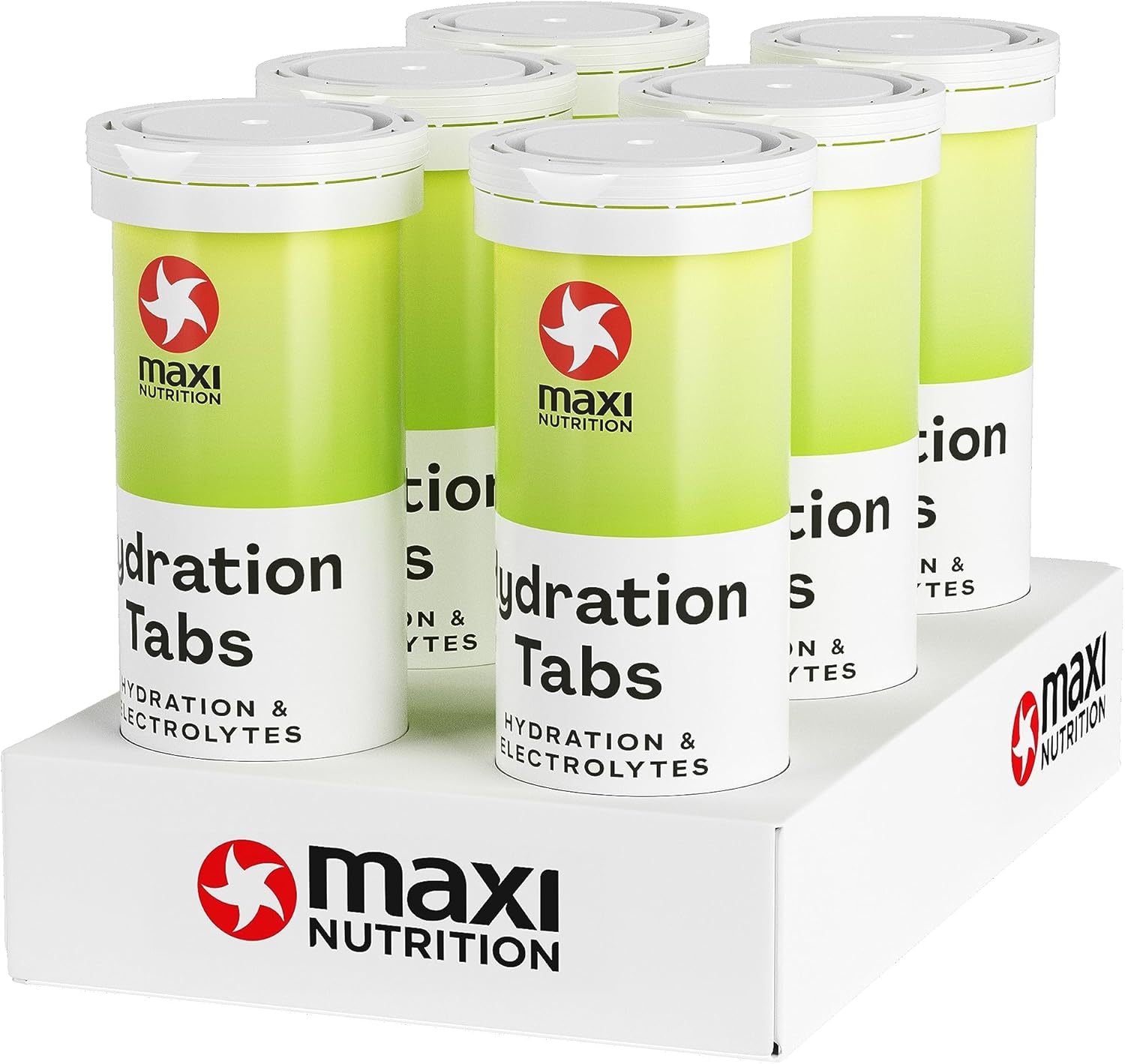 MaxiNutrition Hydration tabs, Green Apple, Zero Sugar| Effervescent Electrolyte Tablets| for Improved Hydration and Recovery | Suitable for Vegans and Vegetarians | 6 x 10 Tablets (6 Pack)