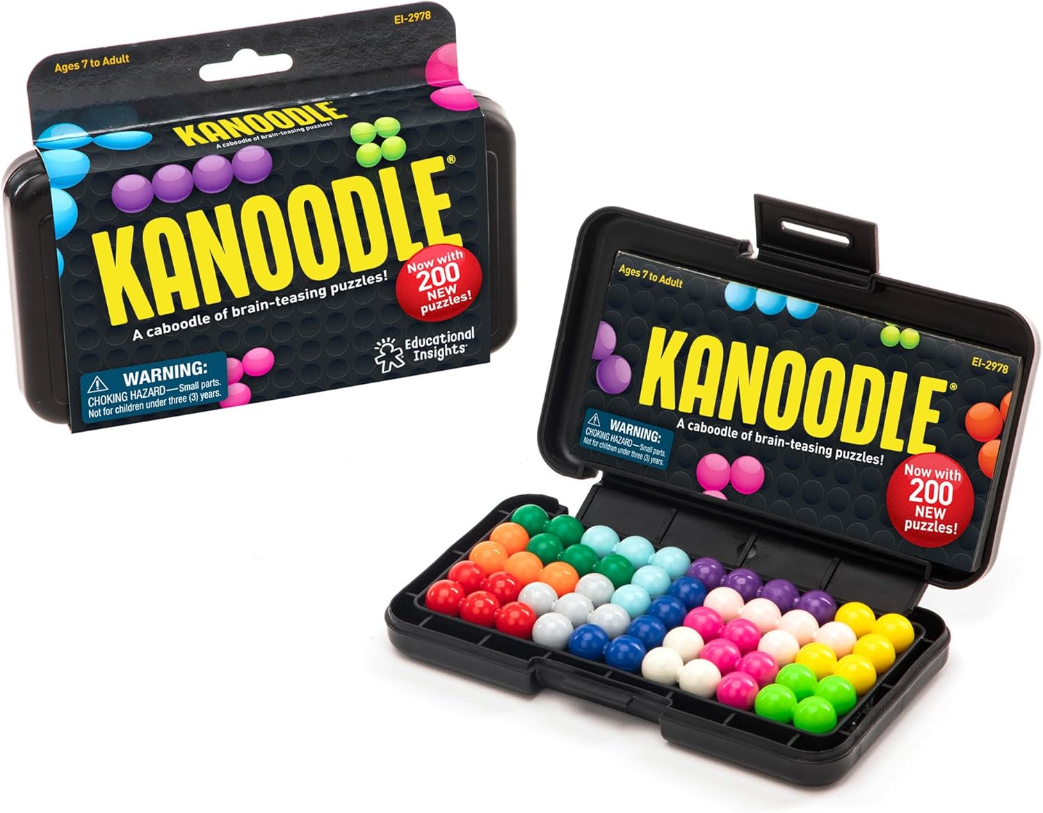 Learning Resources Kanoodle 3D Brain Teaser Puzzle, Travel Game for Adults and Kids Ages 7 8 9 10+, Gift for Boys & Girls, Featuring 200 Challenges