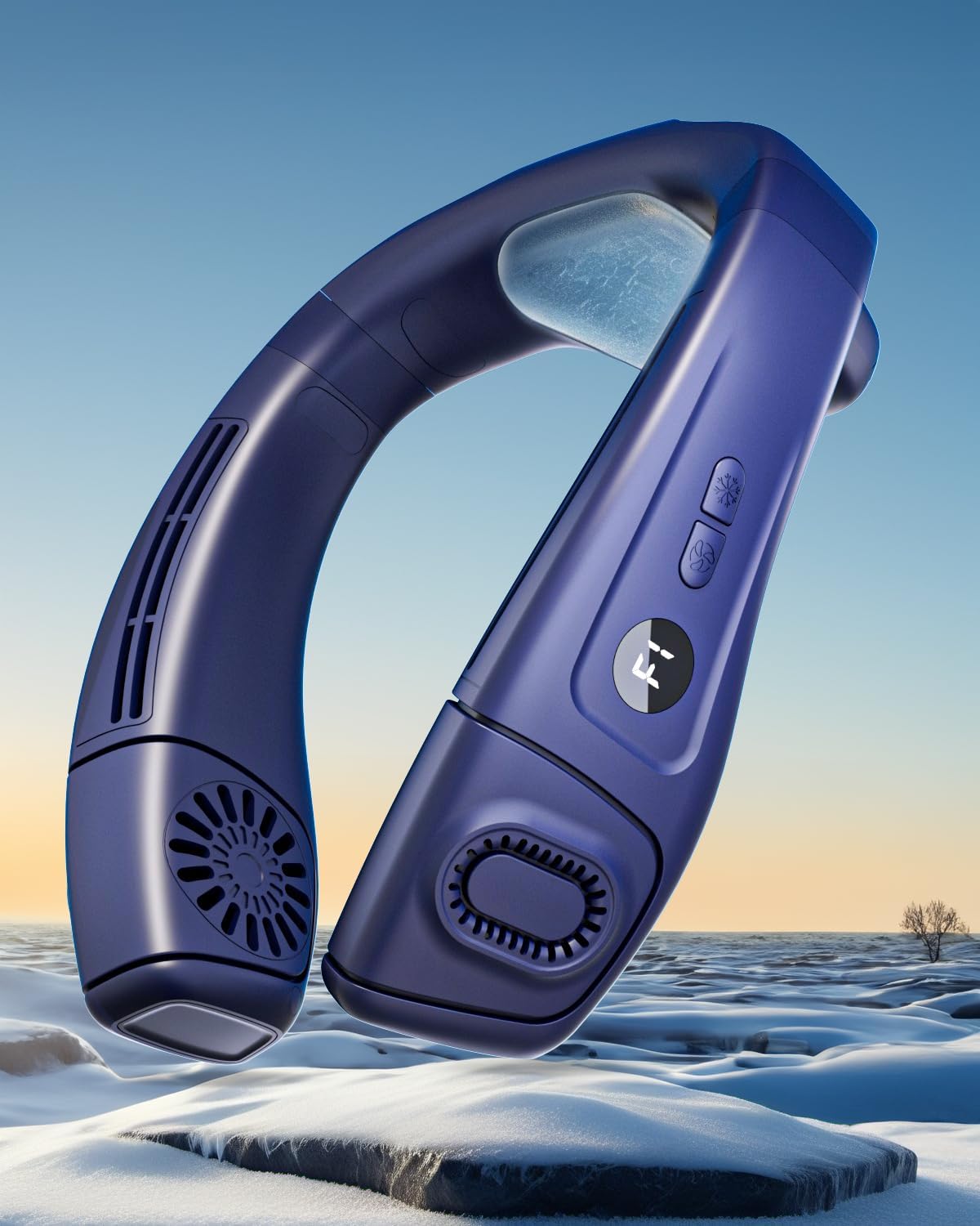 MGUP Neck Air Conditioner with 6 Adjustable Levels,Cooling Neck Fan Support 360°Airflow and Cooling Plate,5200mAh Portable Rechargeable Wearable Personal Fan,Fast Cooling for Women/Men