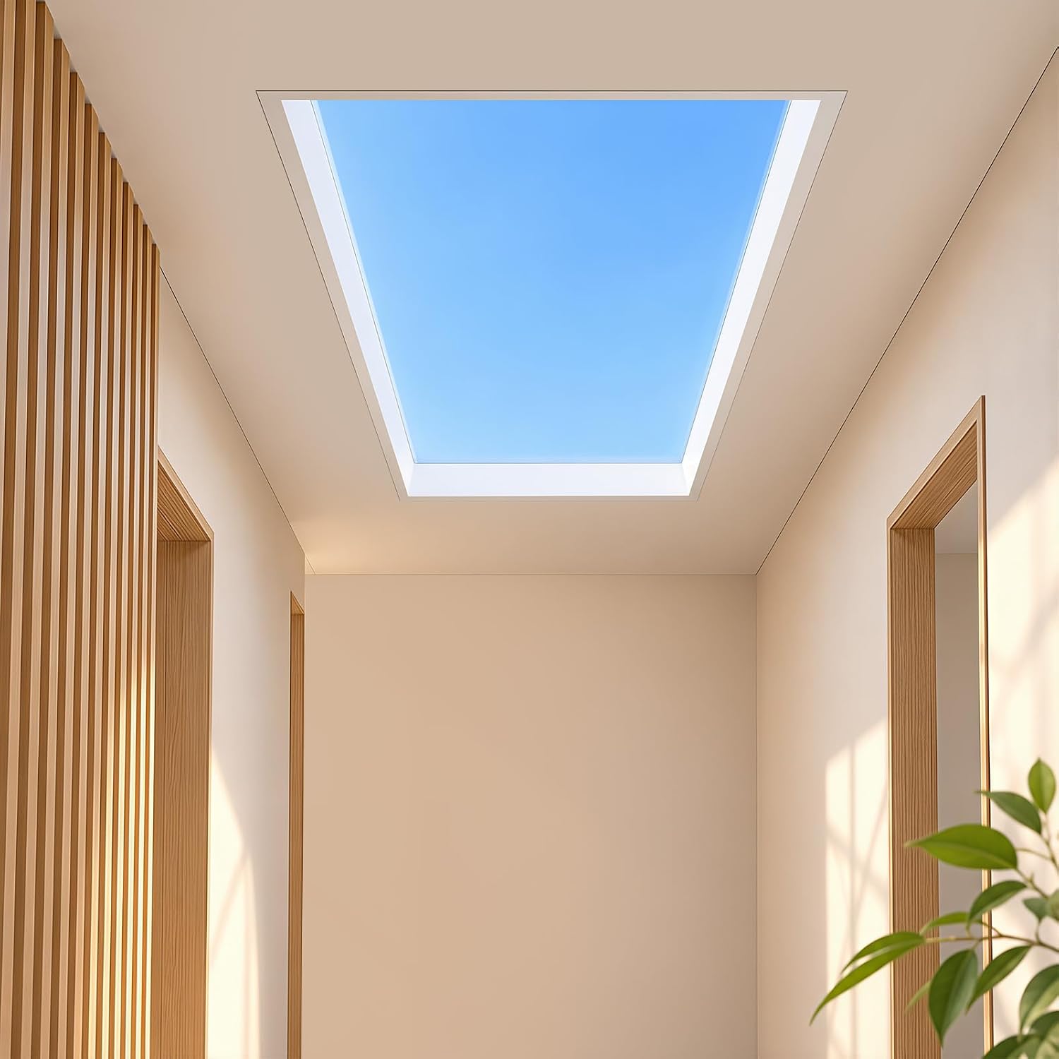 Ultra Thin Skylight Panel Light, 4×1FT Smart Blue Sky Light