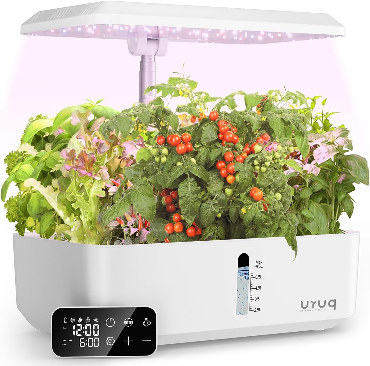 URUQ Hydroponic Growing System Garden: 12 Capsules Indoor Gardening System with Remote LED Grow Light Adjustable Height Silent Plant Germination Kit - Gifts from