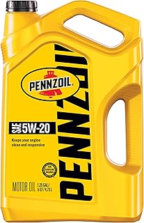 Pennzoil Motor Oil 5W-20 Motor Oil, 5 Quart