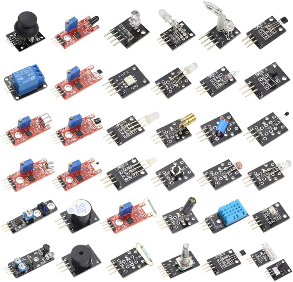 HiLetgo 37 Sensor Assortment Kit for Arduino & Raspberry Pi - 37 in 1 Robot Project Starter Kit