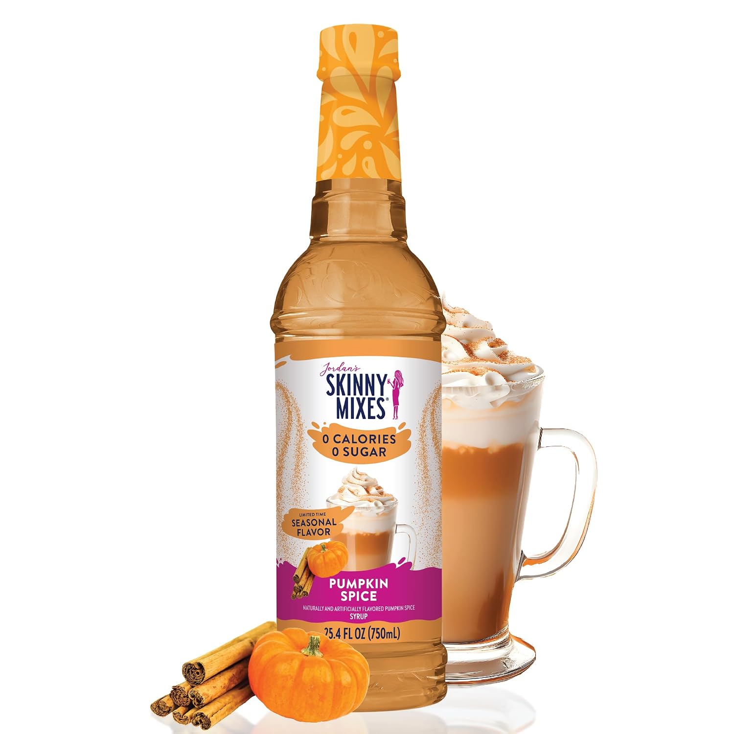 Jordan's Skinny Mixes Pumpkin Spice Coffee Syrup, 25.4 fl oz