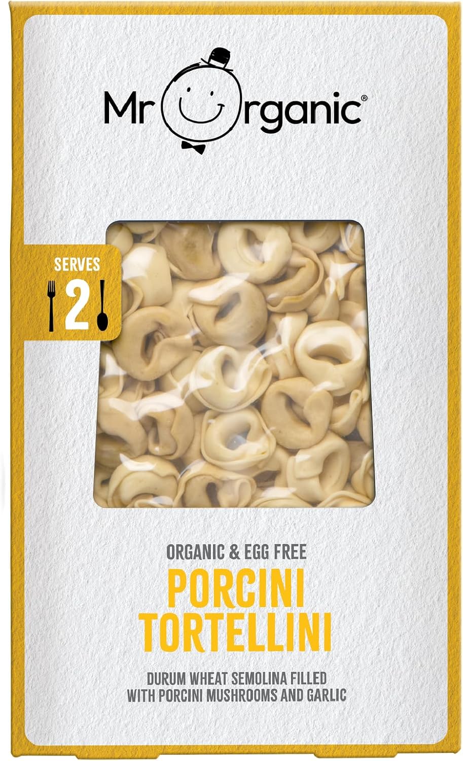 Mr Organic - Mr Organic Porcini Mushroom Tortellini 250g - Non GMO & Preservative Free - Vegan - for Healthy Home Cooking - Pack of 1