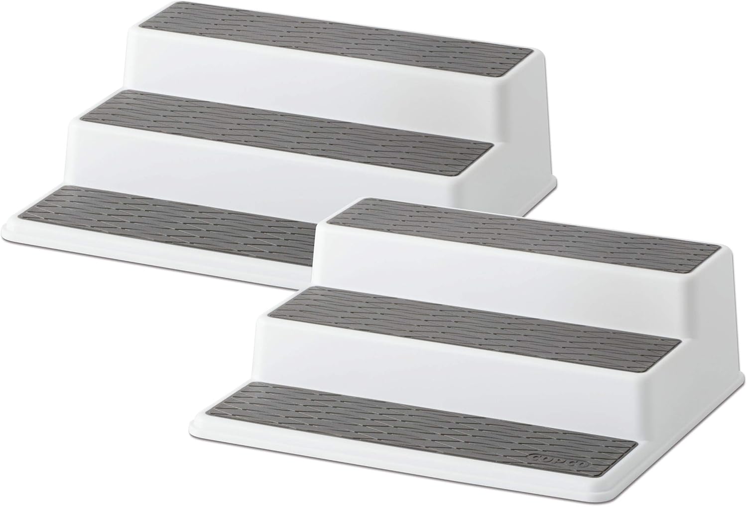 Copco Grey 2 Non-Skid 3-Tier Spice Rack Organizer for Pantry, 2-Pack, 10-Inch