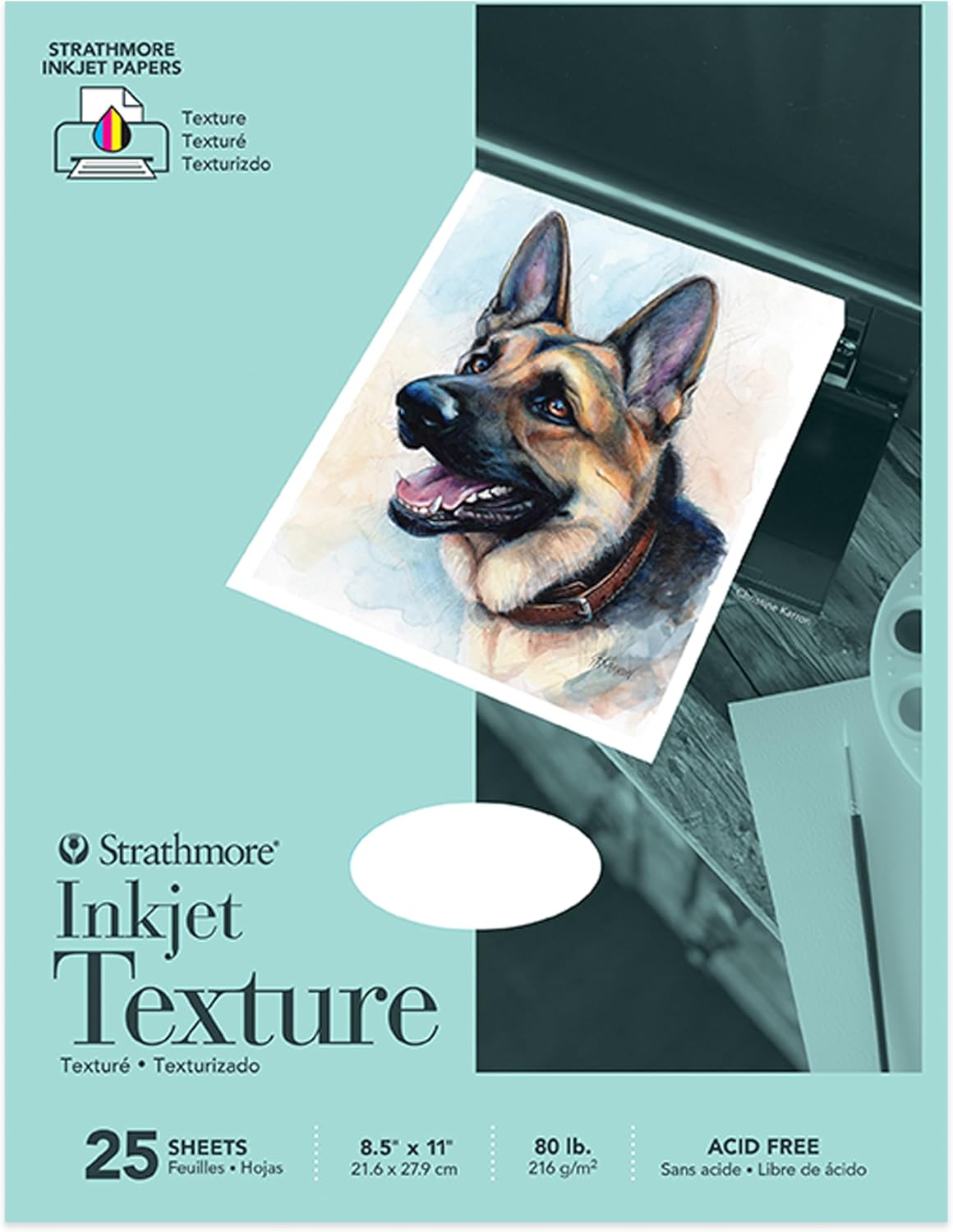 Strathmore 59-701 Textured Inkjet Paper, 8.5"x11", 25 Sheets , White, Packaging May Vary