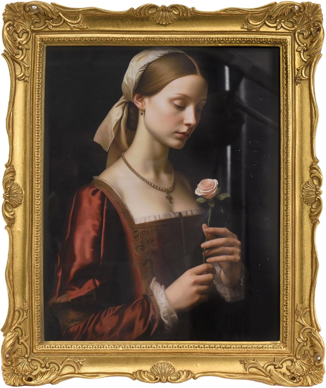 Vintage 8x10 Picture Frame Gold, Textured Antique Picture Frames with Embossed Flower Design, Ornate Frame for 8x10 Photo, Resin Antique Frames Tabletop & Wall Hanging, Home Decor