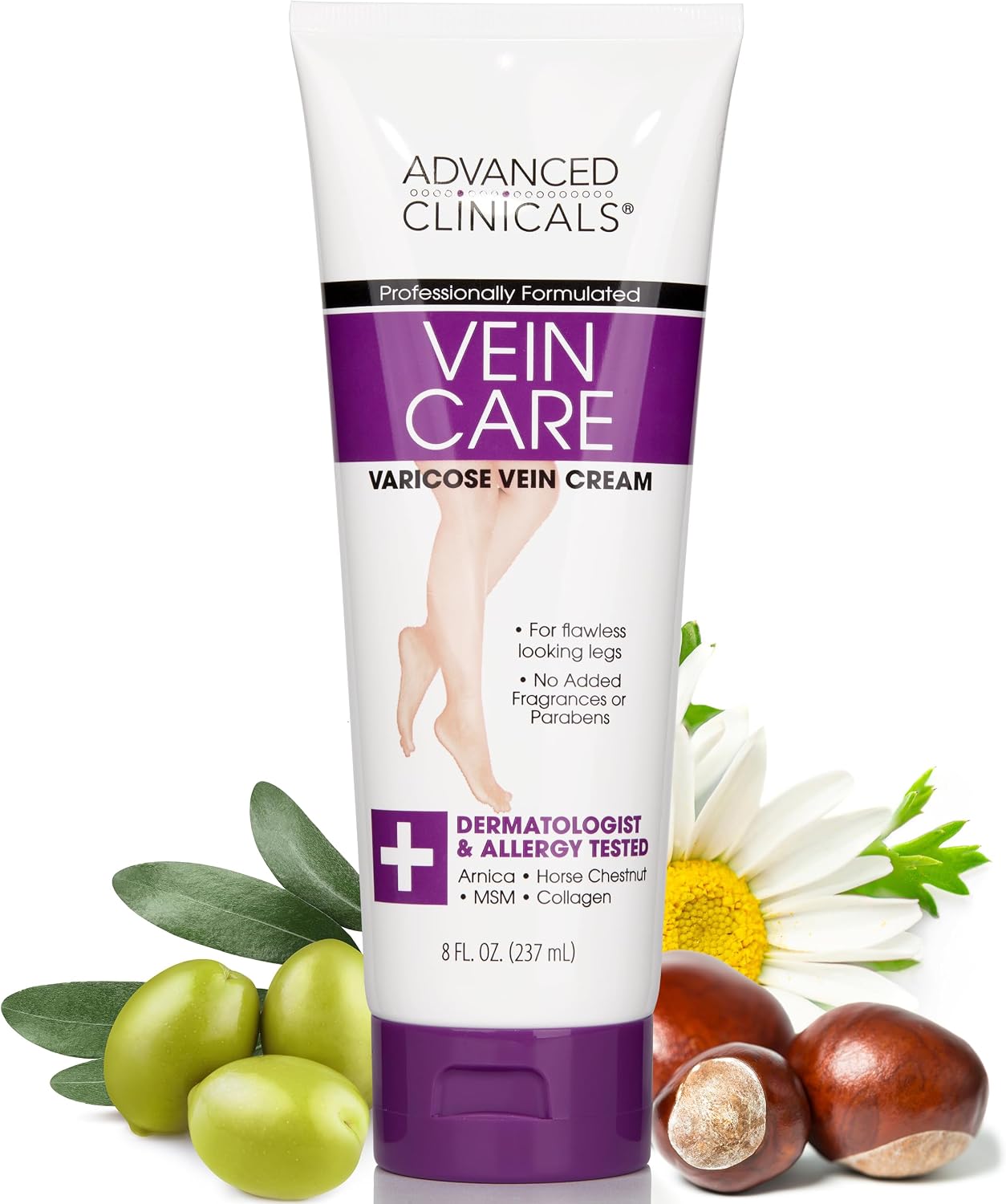 Advanced Clinicals, Vein Care, Varicose Vein Cream, 237milliliter
