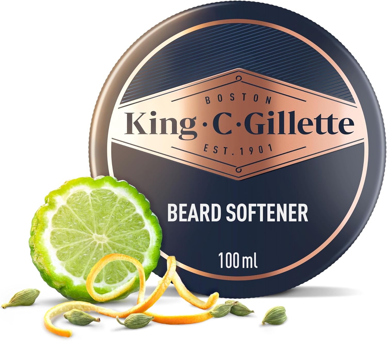 King C. Gillette Men's Beard Softener, Lightweight & Deep Beard Conditioning, Infused with King C. Gillette Signature Scent with Notes of Sandalwood, Cedar, Bergamot, Cardamon Seeds & Mandarin, 100ml