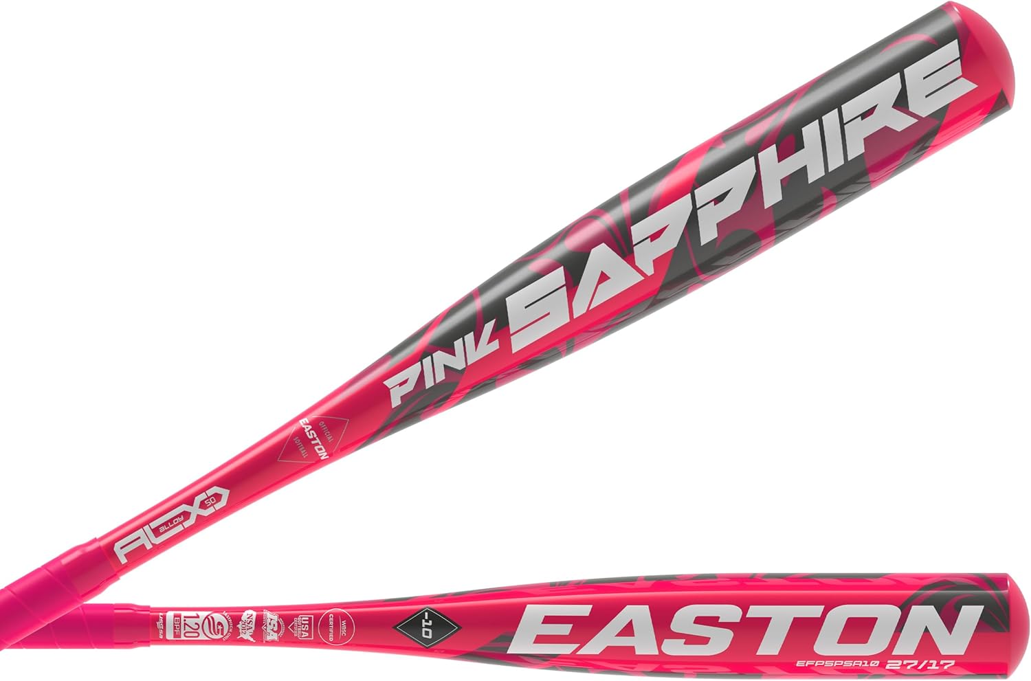 Easton | Pink Sapphire Fastpitch Softball Bat | -10 Drop | 1 Pc. Alloy | Approved for All Fields