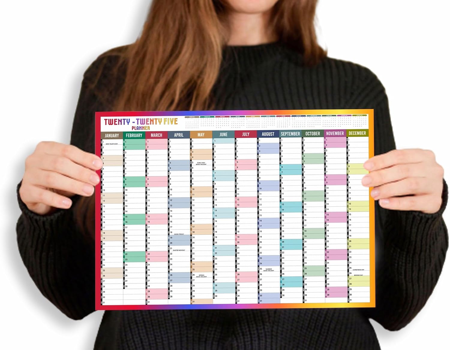 2025 Wall Planner A3 2025 Wall Calendar Large Jan to Dec Yearly Planner Full Year Planning Chart Academic Annual Poster for Student Family School Office Work Study 29.7 x 42.0 cm(Folded)(1pc)