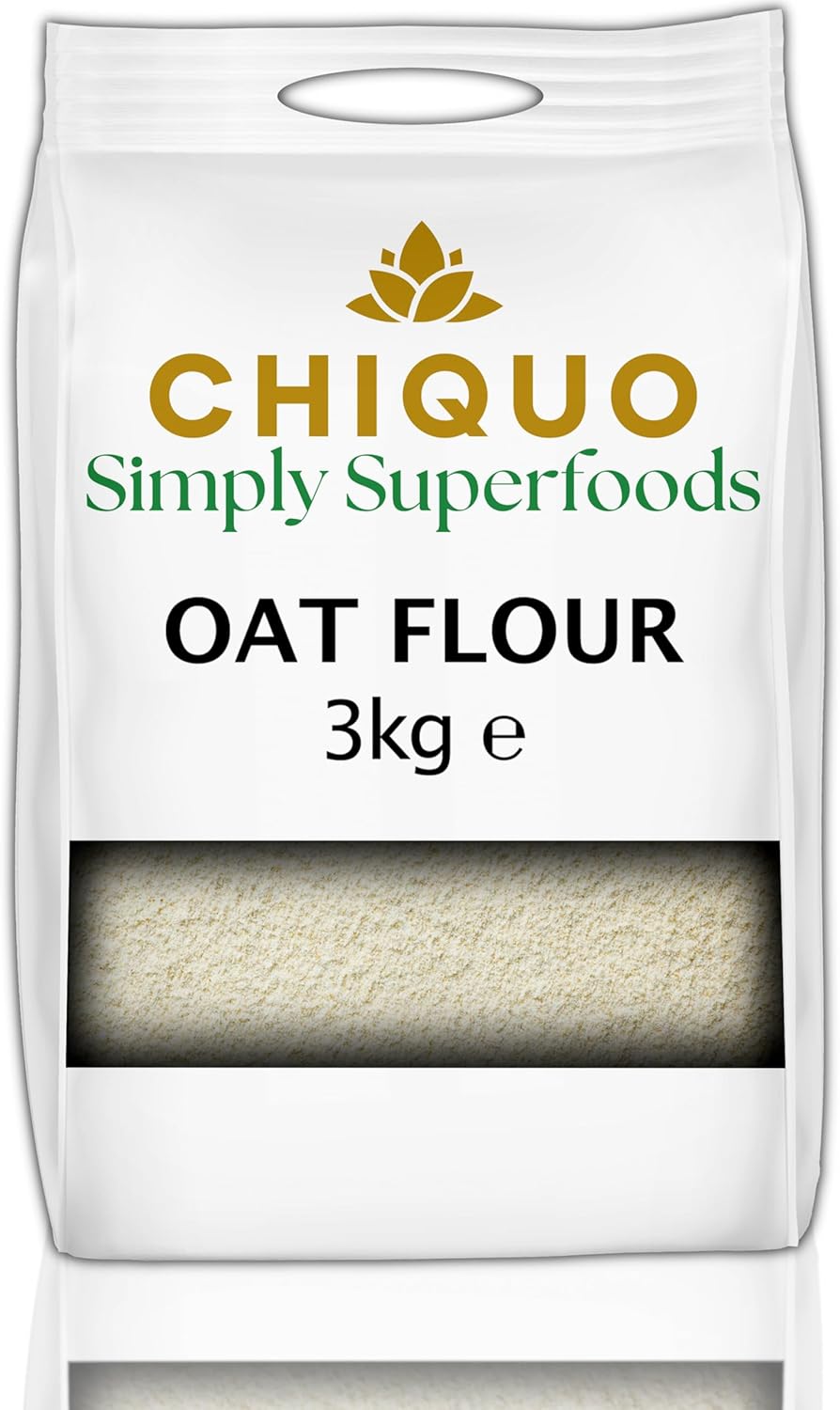 Chiquo Oat Flour 3kg - Premium Stabilised 100% Wholegrain Oats | High Protein & Fibre, Low Fat | No Added Sugar | Vegan & Clean Eating Friendly | Perfect for Pancakes, Baking, Smoothies & Cooking