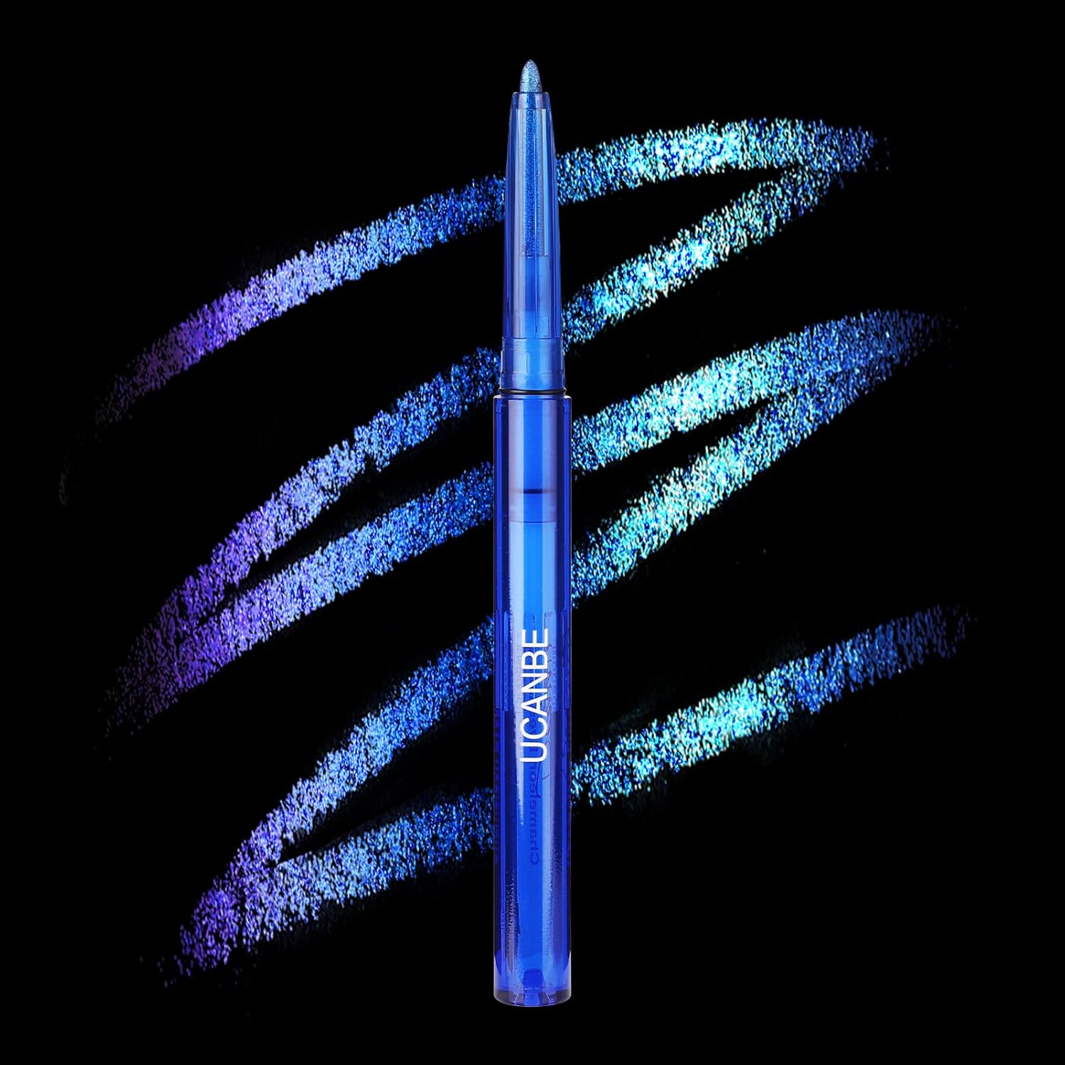 UCANBE Chameleon Eyeshadow & Eyeliner Gel Pencil - Multichrome Shifting Colors Metallic Glitter Eye Makeup,Waterproof Long-Lasting Smudge-Proof Multi-Dimensional Color (Electric Blue to Royal Purple)