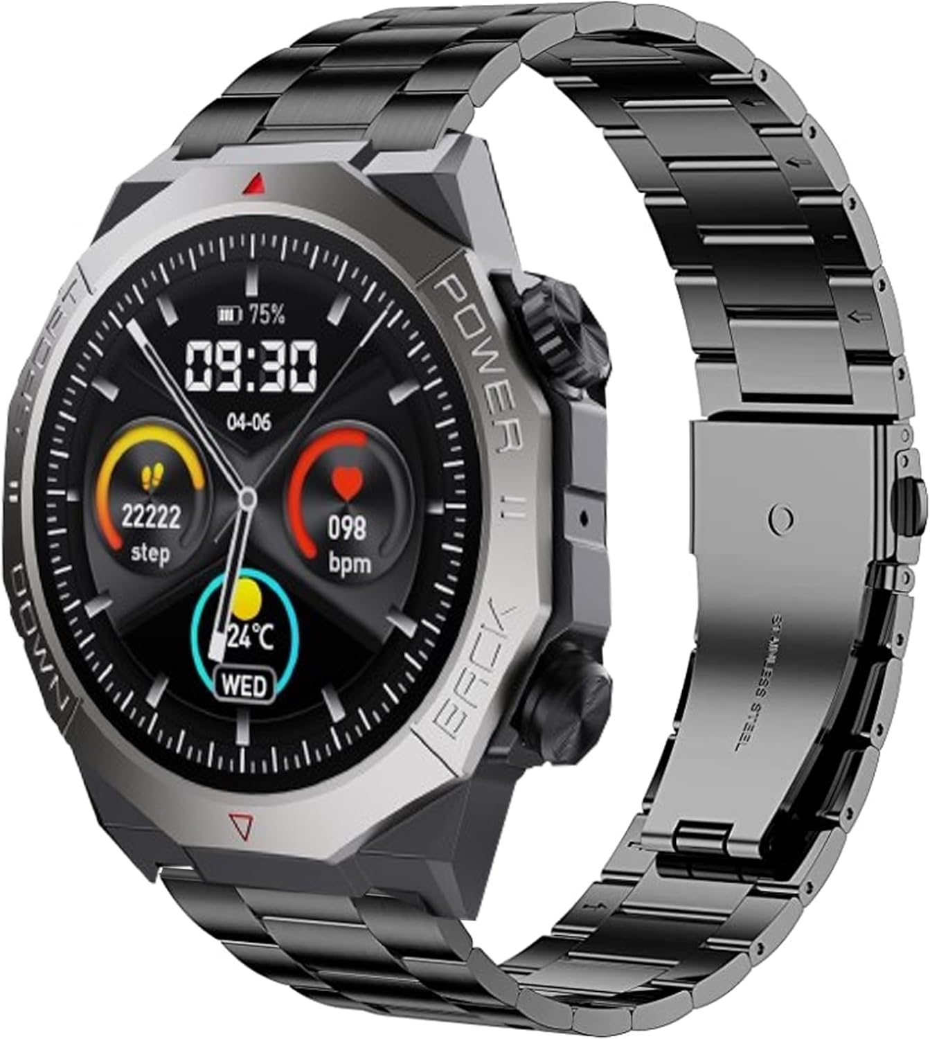 Compatible with Atheewon Smart Watch Band, 22mm Quick Release Stainless Steel Metal Replacement Straps Compatible for Cillso, Atheewon S10 1.39" Smart Watch