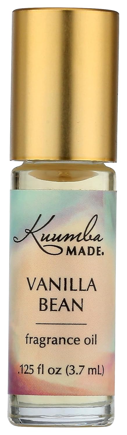 Kuumba Made Vanilla Bean Fragrance Oil, Long-Lasting Small-Batch Perfume Roller, Vegan, Alcohol-Free, .125 Fl Oz