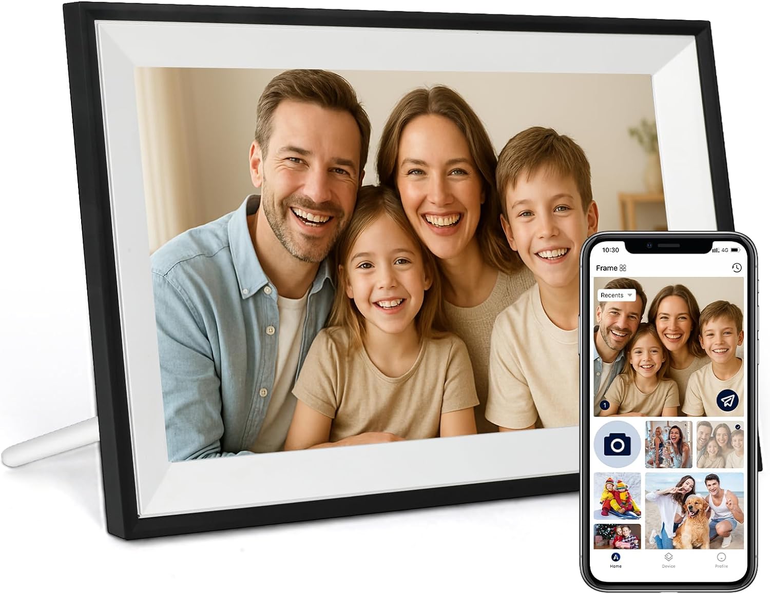 Funcare Digital Photo Frame 10.1 Inch, 1280 * 800 HD IPS Touch Screen Wifi Digital Picture Frame, 32GB Electronic Photo Frame, Auto-Rotate, Easy to Share Photos and Videos via APP
